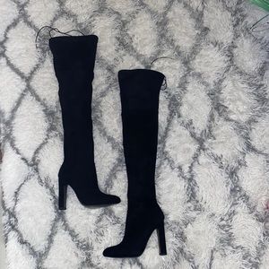 thigh high heeled boots